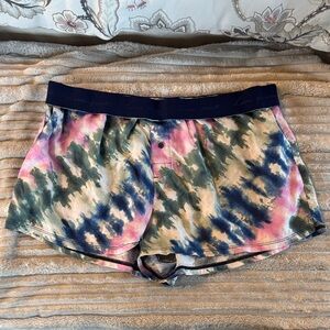 PINK Victoria's Secret Tie-Dye Boxer Sleep Shorts in Navy, Pink, Blue & Green